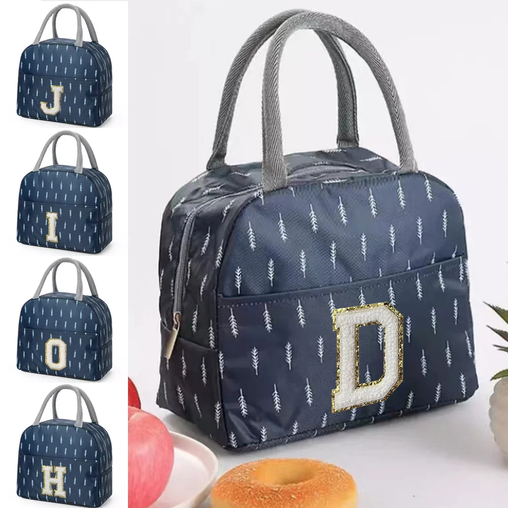 Insulated Lunch Bag Name Pattern Insulation Bento Pack Aluminum Foil Rice Bag Meal Pack IcePack Student Lunch Handbag Insulation