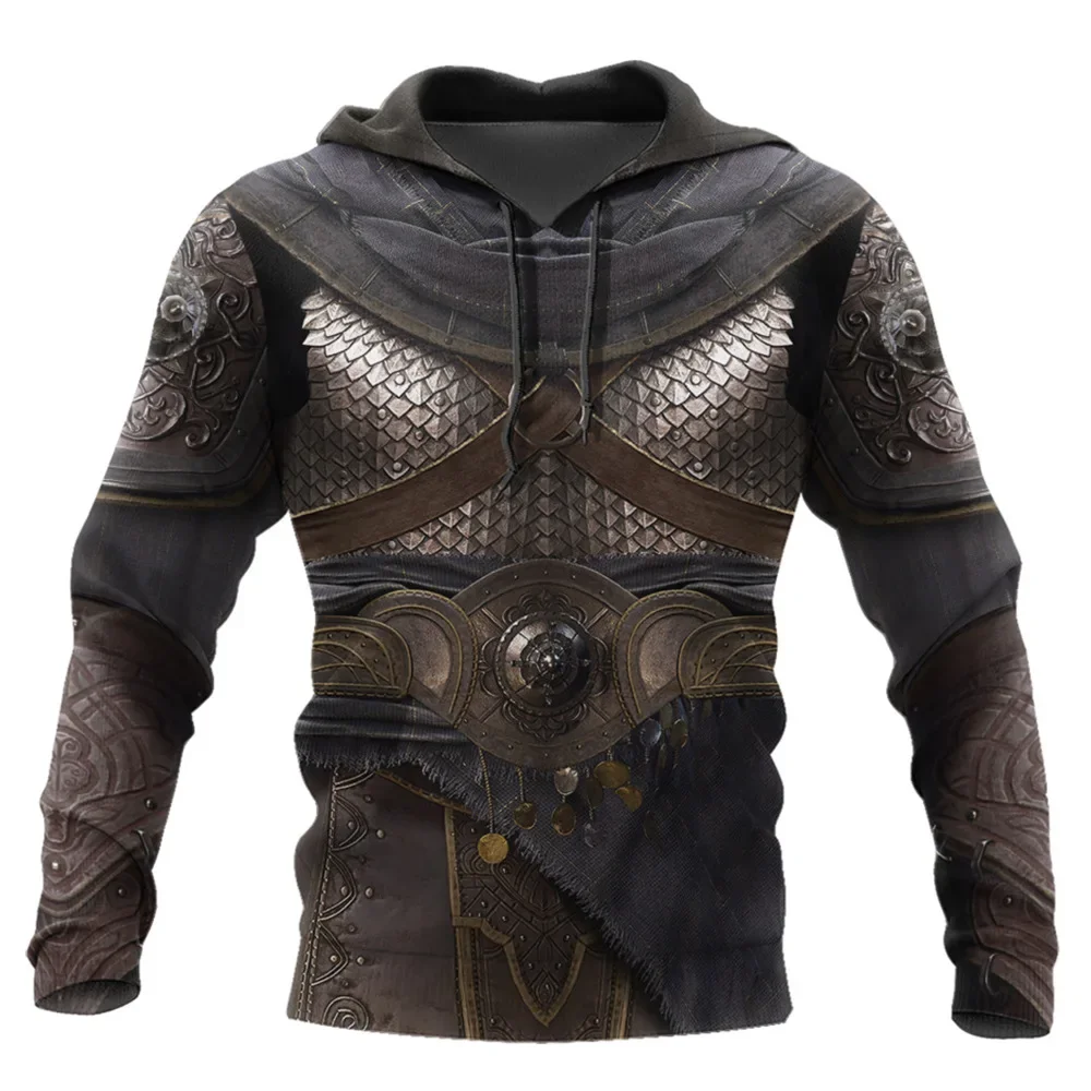Knights Templar 3D-Druck Herren Laxity Hoodie Lässiger Oversize-Pullover Beliebter Streetwear-Mode-Sweatshirt Trendige Herrenbekleidung – Detail 8