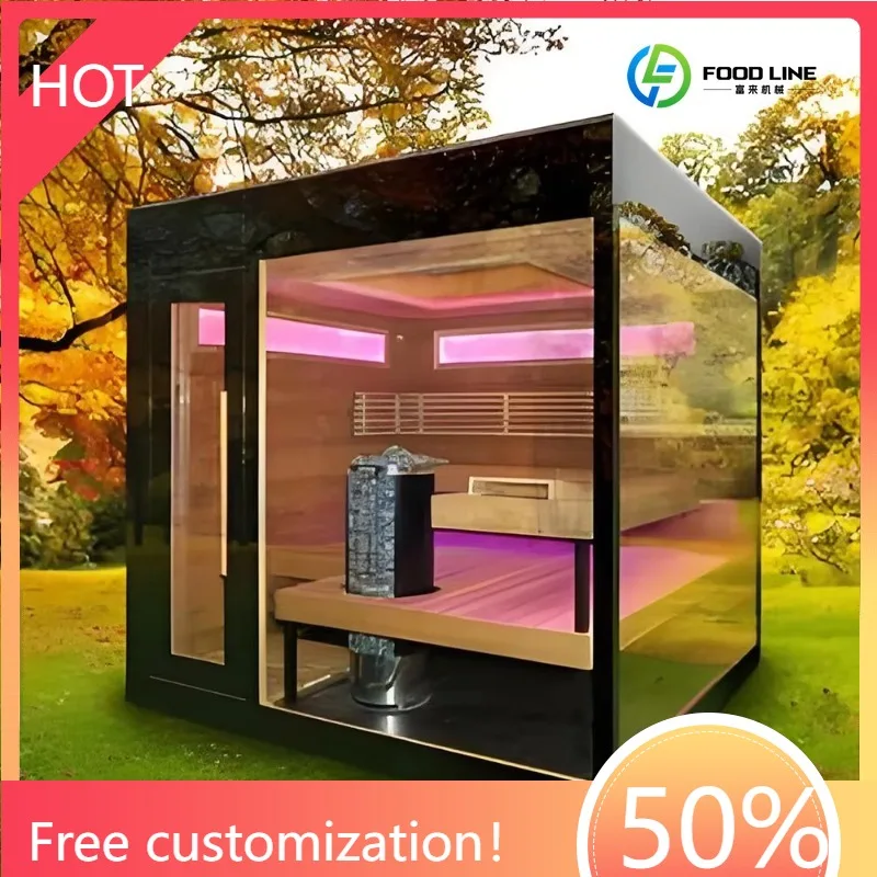 Outdoor Sauna House Electric Regular Sauna 4 Person Outdoor Customized