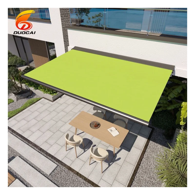 

Aluminum Terrace Retractable Outdoor Shade Full Box Retractable Awning with Powder Coated Frame