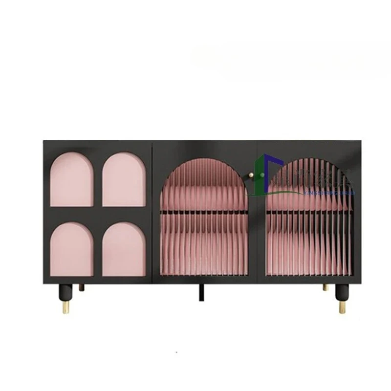 

Light luxury modern dining side cabinet modern simple arched entrance master design display decorative cabinet