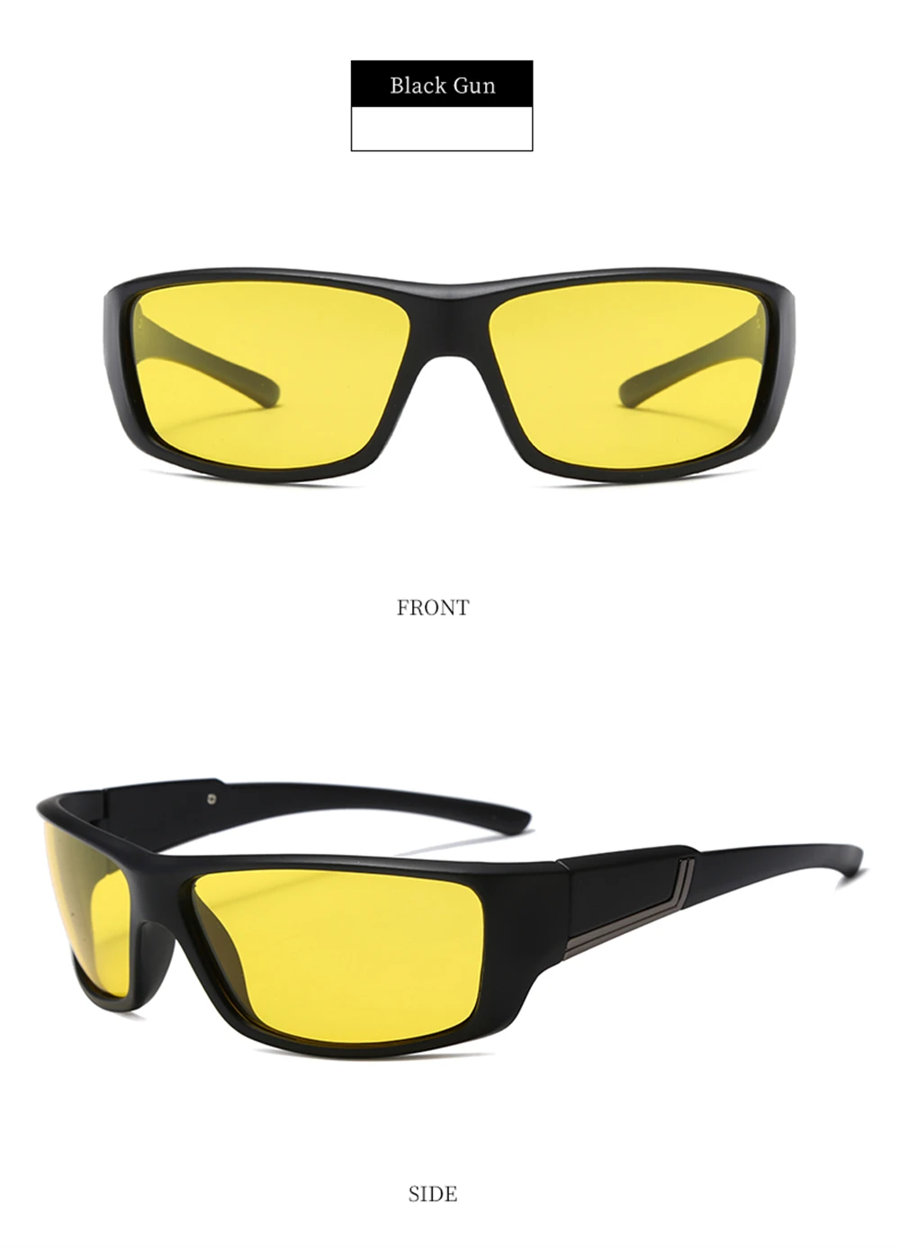 VIVIBEE Männer Sport Polarisierte Nachtsichtbrille Blendschutz Gelb Nachtsicht Fahren Sonnenbrille Frauen Brille – Detail 13