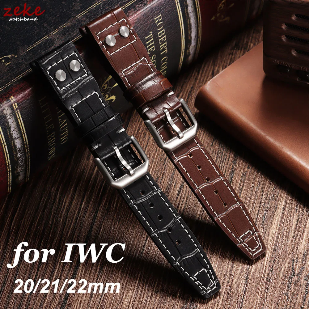 

Vintage Genuine Leather Watch Strap for IWC Pilot 20mm 21mm 22mm Straps Business Watchband Cowhide Wrist Belt Men Women Bracelet