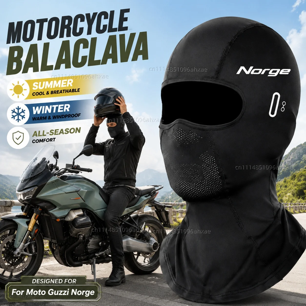 

For Moto Guzzi Norge 2006-2016 Touring Motorcycle Balaclava Summer Glasses Face Breathable Hole Winter Warm breathable
