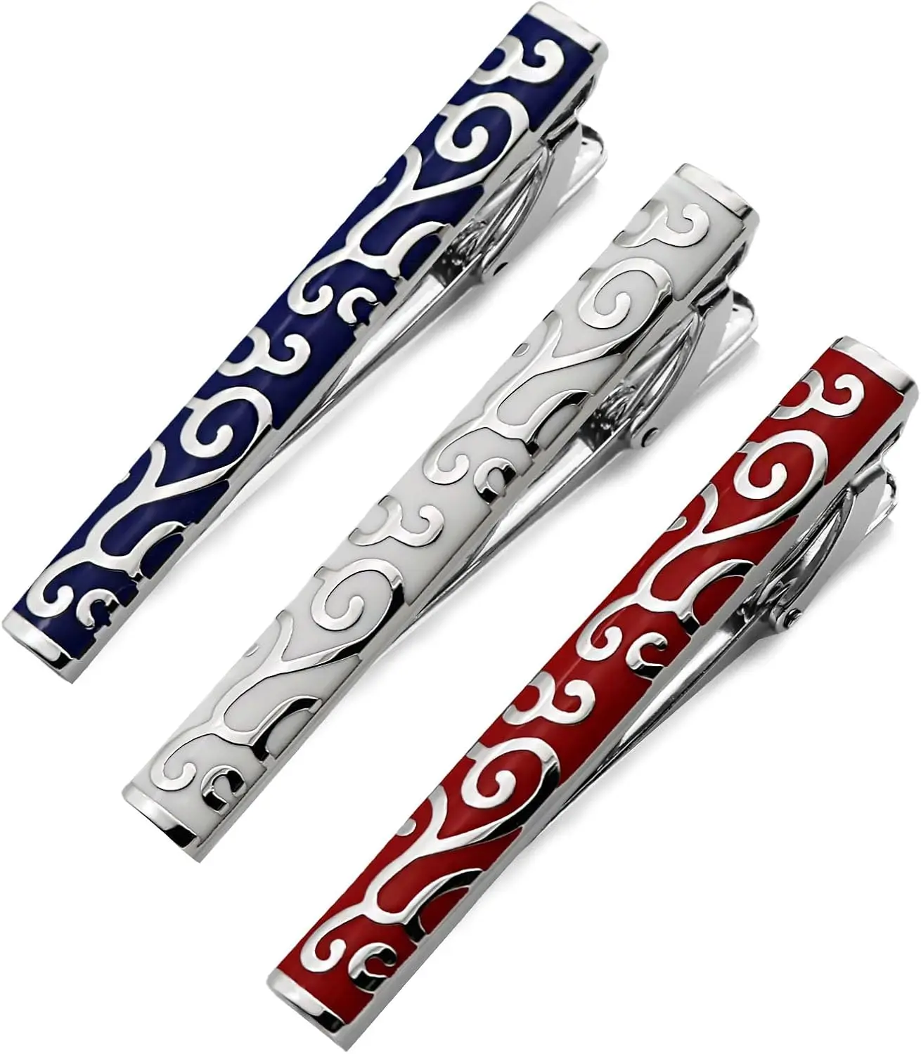

Unique Tie Clip Set for Men with Vine Pattern - Perfect Gift for Wedding, Valentine's Day, Anniversary, Father's Day