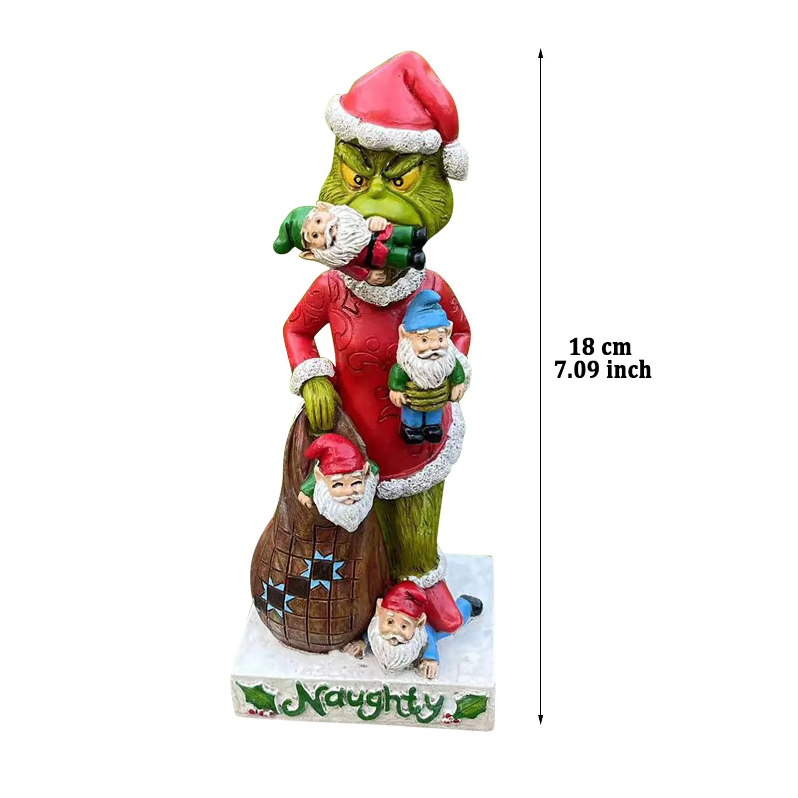 18Cm Kerst Leuke Tuin Gnome Dwerg Standbeelden Decoratie, nieuwigheid Cadeau Voor Outdoor Indoor Patio Yard Gazon Veranda Ornament Decor