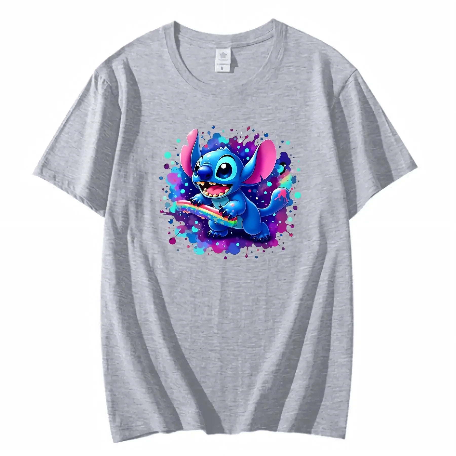 1 قطعة غرزة تي شيرت 100 البوليستر طاقم الرقبة للبالغين لينة متجدد الهواء تنفس دافئ صالح لعوب تصميم خمر غسلها عادية