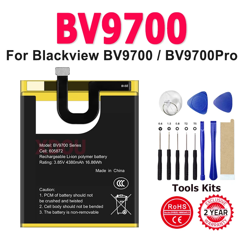 100% NEW 4380mAh BV 9700 Battery For Blackview BV9700 PRO Series 605872 Genuine Replacement Battery Batteries Bateria+Gift