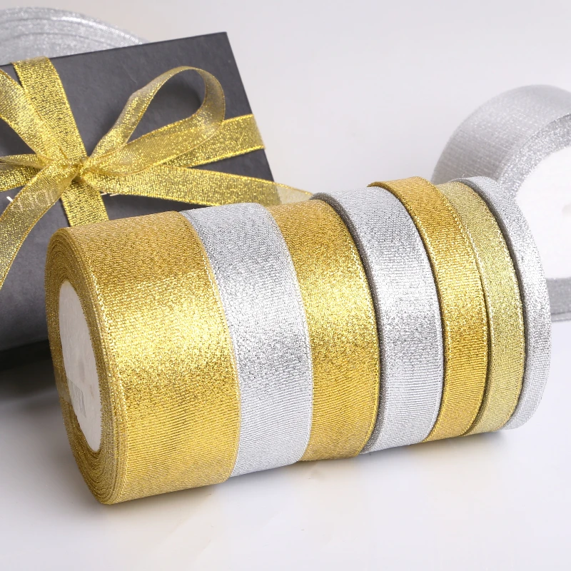 أشرطة البصل الذهبية والفضية المصنوعة يدويًا بريق معدني لحفلات الزفاف وحفلات عيد الميلاد لتزيين بطاقة حزام ذاتية الصنع لتغليف الهدايا