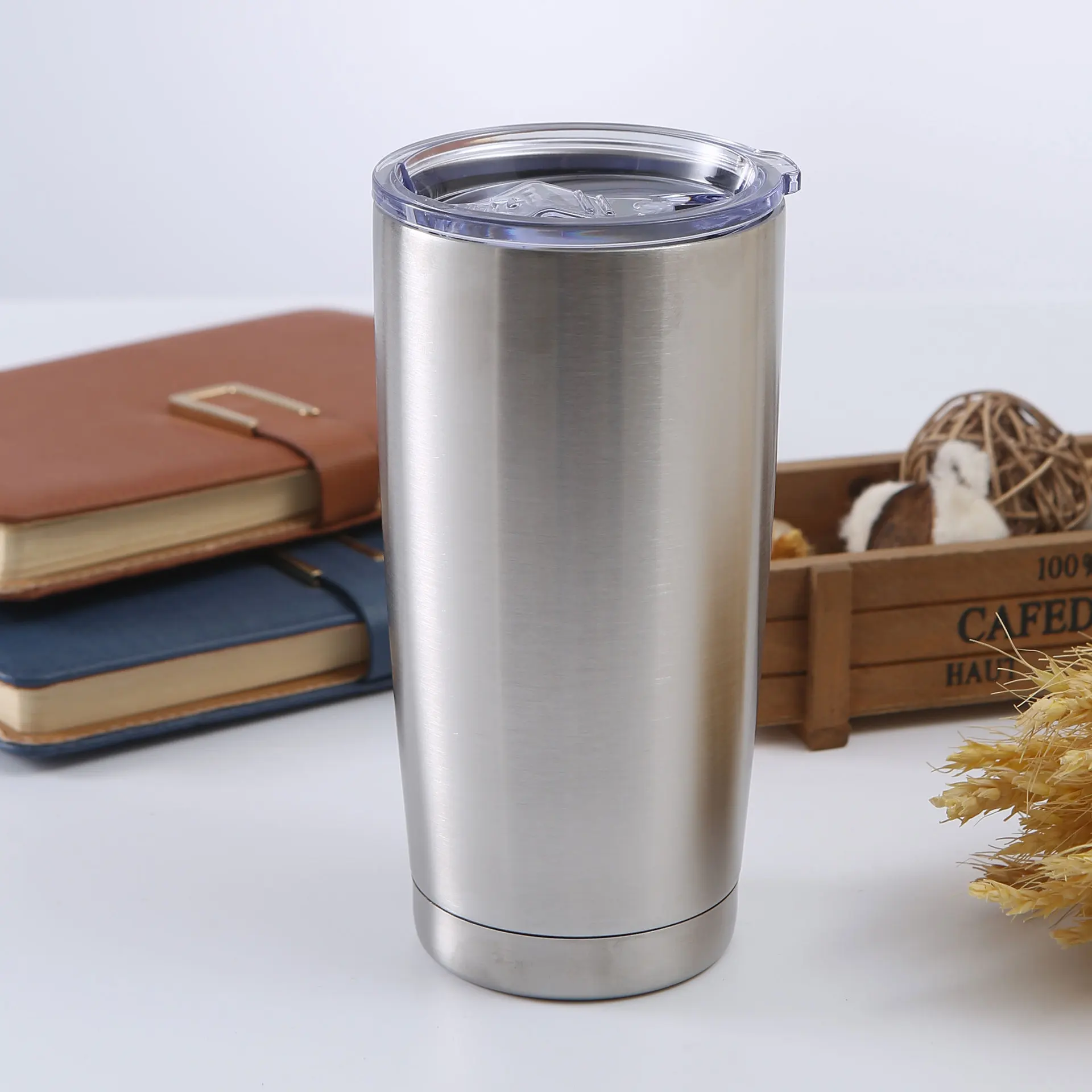 Vasos de 20oz y 600ml, tazas de acero inoxidable con tapa, taza de viaje de café con aislamiento al vacío de doble pared, Ideal para el hogar, la oficina y al aire libre