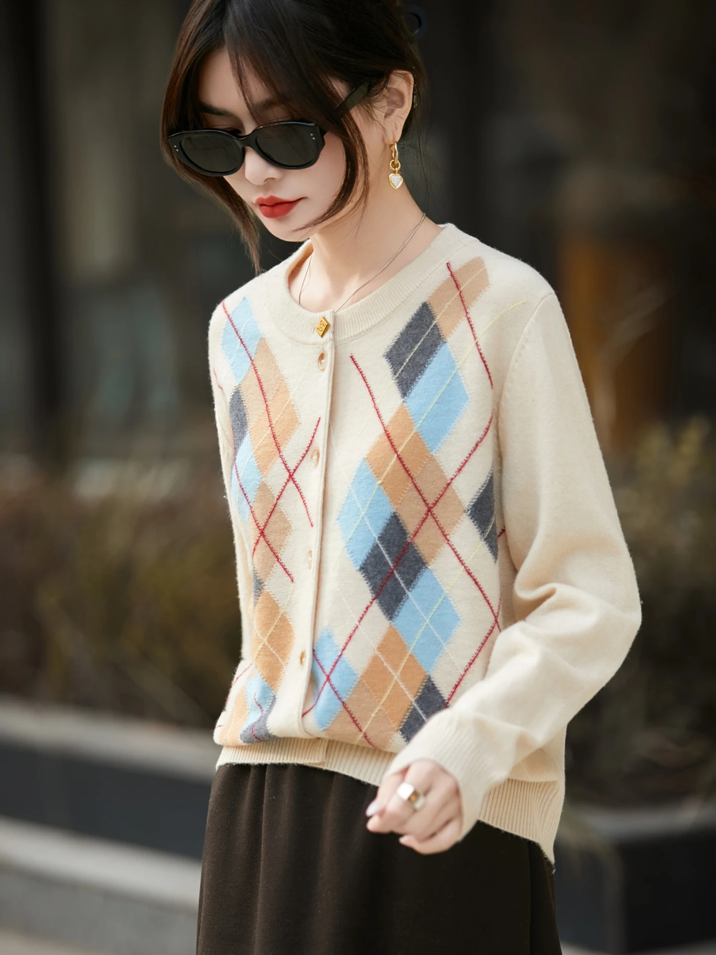 

Elegant Casual Woman 30% Merino Wool Sweater New Autumn Winter Female Knitted Cardigan Lady Cashmere Long Sleeve Clothing Tops