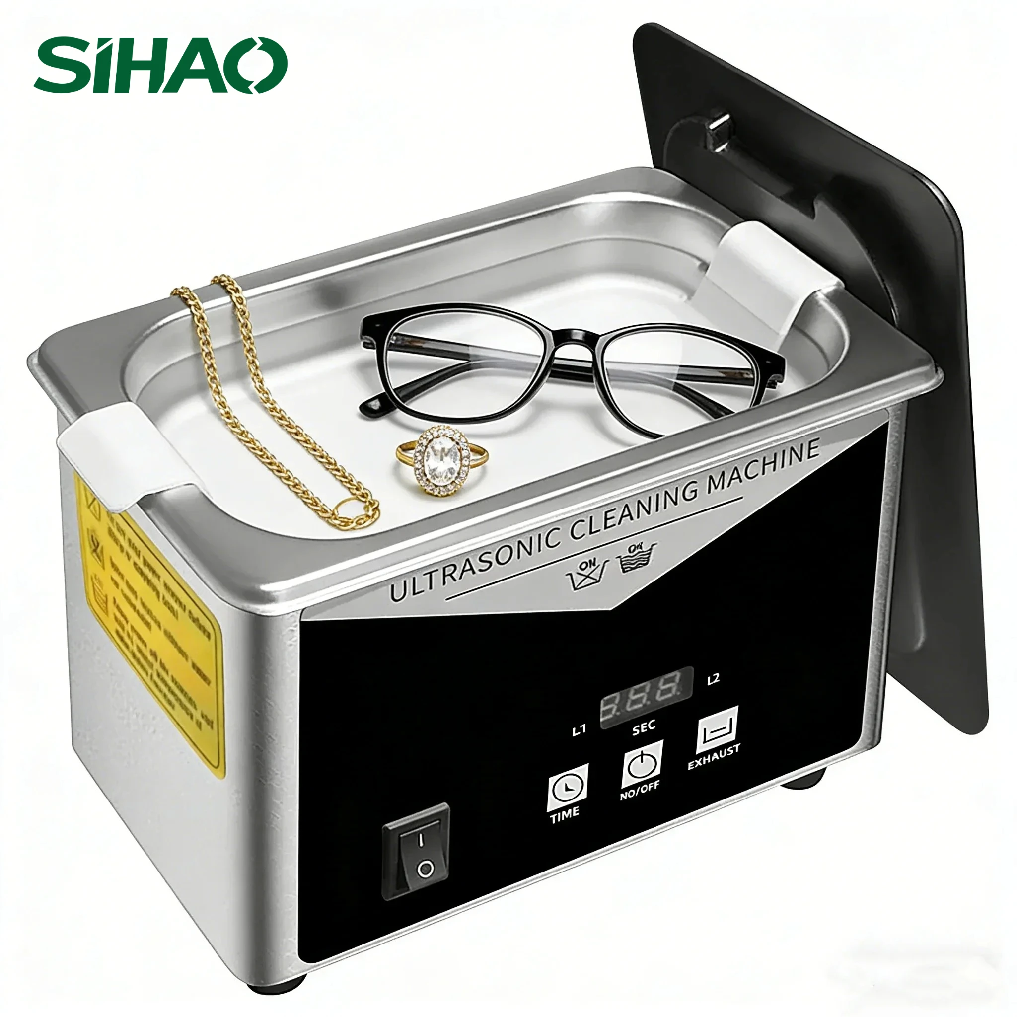 

SIHAO Ultrasonic Cleaner Stainless Steel Jewelry Glasses Washing Machine - Home Appliance for Deep Cleaning