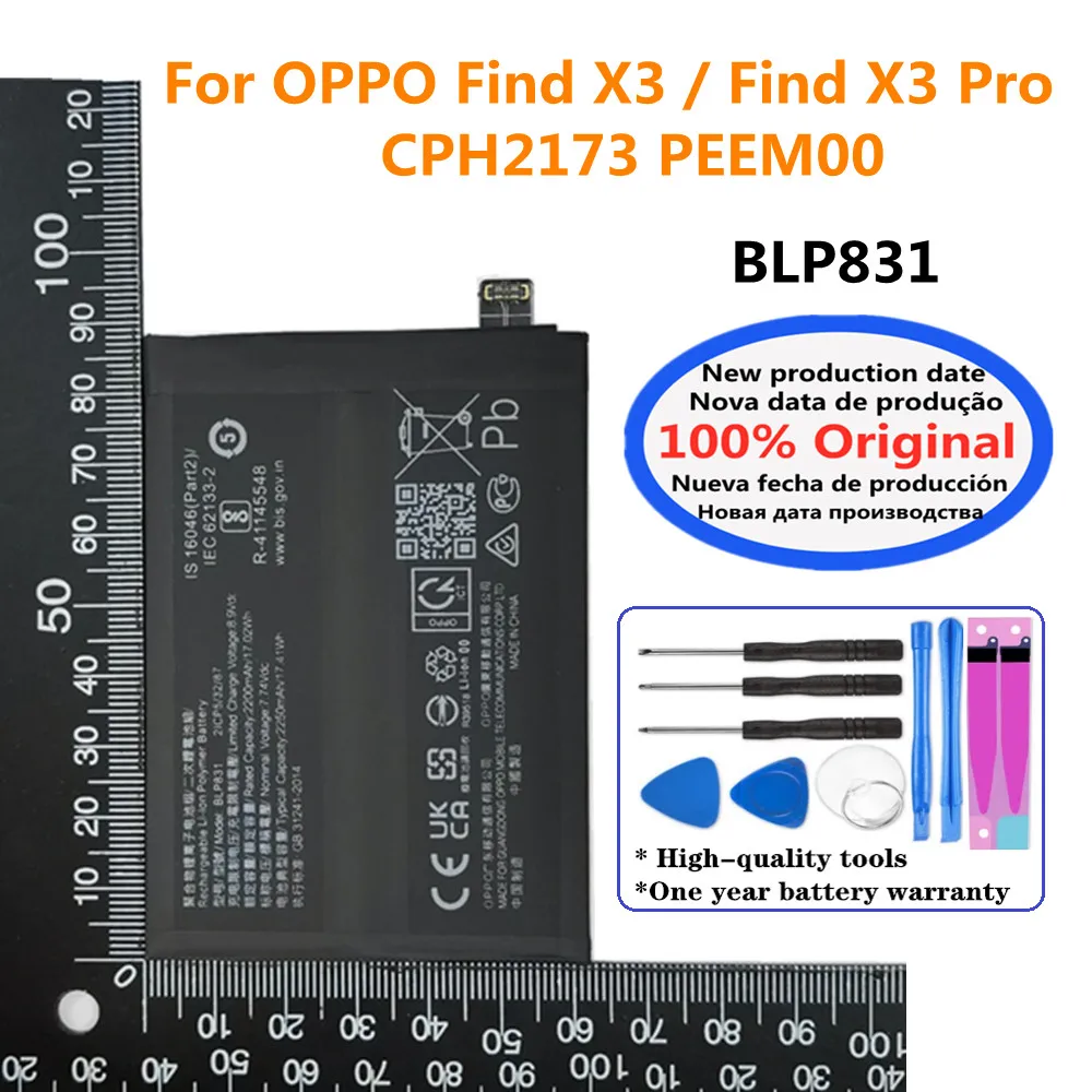 New 100% Original Battery BLP831 For OPPO Find X3 / Find X3 Pro X3Pro CPH2173 PEEM00 Mobile Phone Replacement Battery Bateria