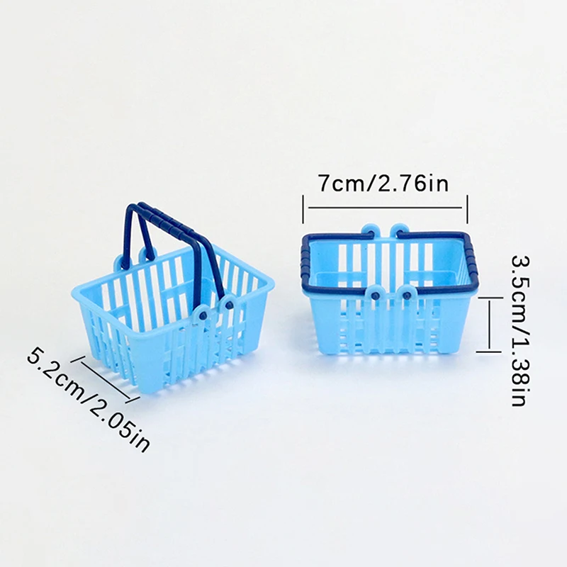 Mini cestas de compras de plástico, juguetes de simulación, decoración en miniatura, accesorios para casa de muñecas, 10 unidades