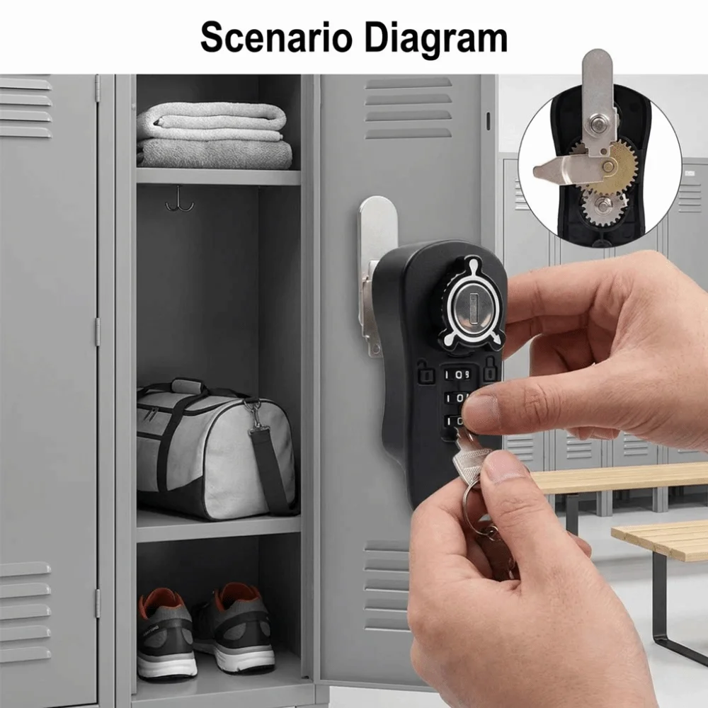 Three Digit Adjustable Password Cabinet Lock Solid Plastic Surface Anti Rust Cabinet Lock Stable Structure Rotating Cam