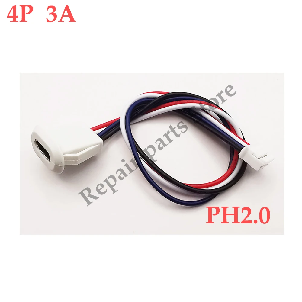 2–10 Stück USB Typ-C wasserdichter USB-Steckverbinder, direkte Kompressionsbuchse, Buchsenanschluss, Ladeschnittstelle mit Schweißdraht