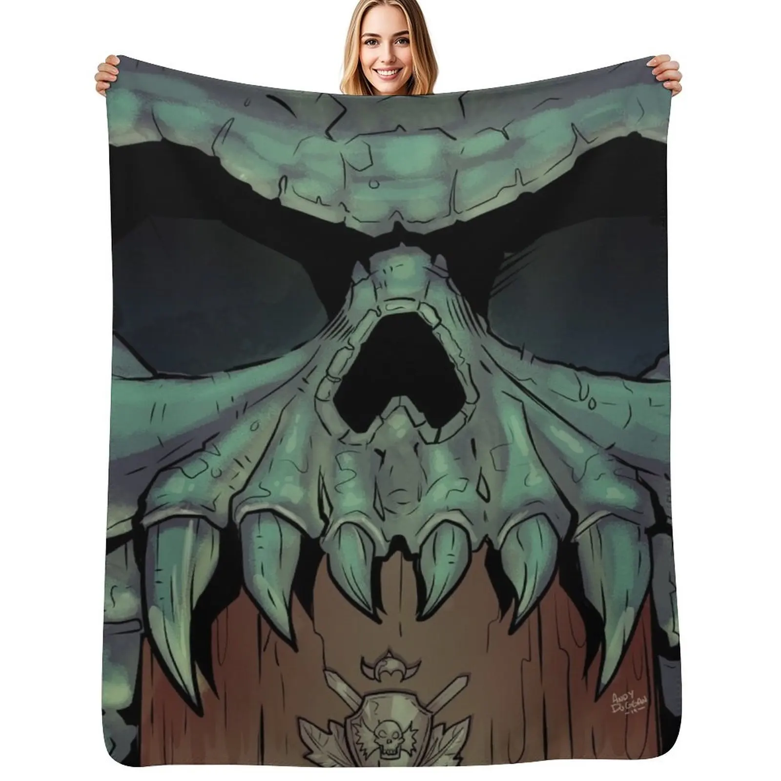 Castle Gray fantasy skull Throw Blanket Loose Tourist Large blankets ands for winter Soft Big Blankets