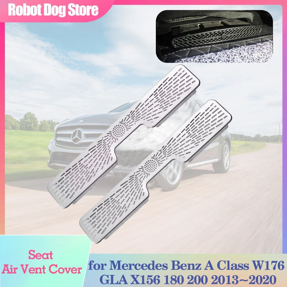 Car Seat Air Cover for Mercedes Benz A Class W176 GLA X156 180 200 2013~2020 Stainless Steel Vent Outlet Grille Trim Accessories