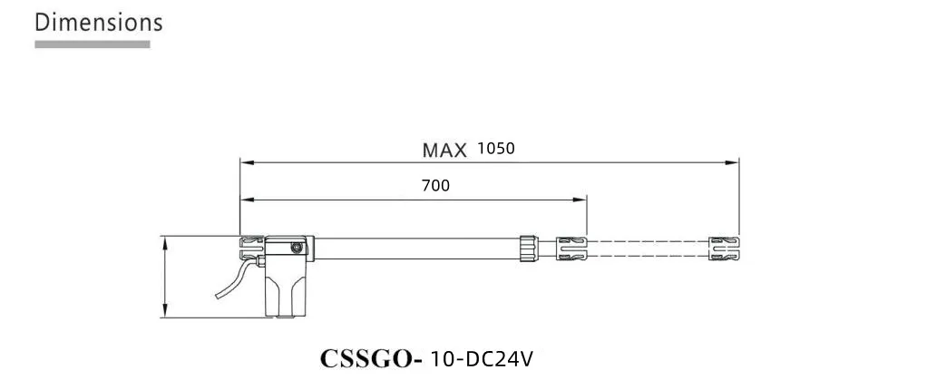 Atuador linear elétrico inteligente AC220V DC24V 400kgs Sistema de motor Abridor automático de portão oscilante
