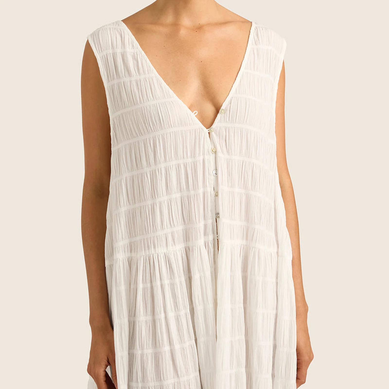 New Tank Long Dress For Women Summer Fashionable Solid Color Smocked Sleeveless Loose Dress Skin Friendly Hot Sale S-XL