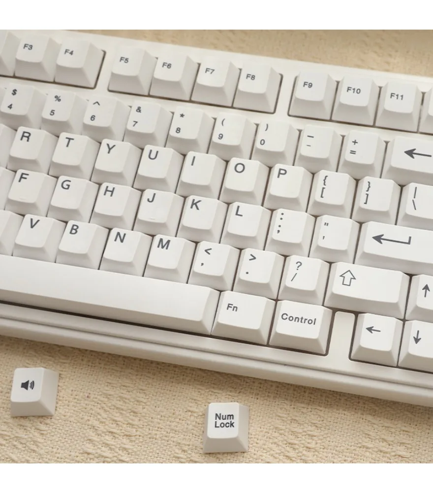 Minimalist White Keycaps PBT Sublimation Keycaps Mechanical Keyboard Keycaps Original Highly Customized Personalized