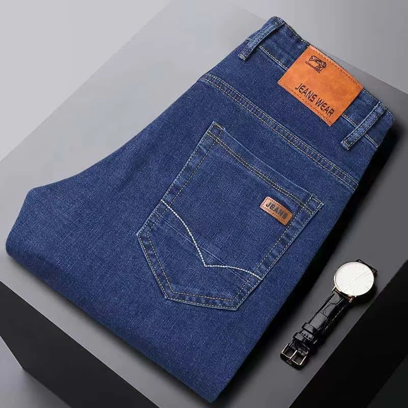 Durable denim men's jeans straight leg men's pants Business casual office daily wear Classic men's pants Available in large size