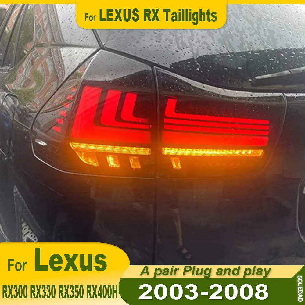 Car LED Tail Light For Lexus RX300 RX330 RX350 RX400H 2003-2008 Rear Running Light Brake Lamp Reverse Dynamic Turn Signal 2pcs