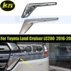 Chrome Front Bumper Headlight Lower Molding Strip Trim For Toyota Land Cruiser LC200 2016-2020 Bumper Grille Trim