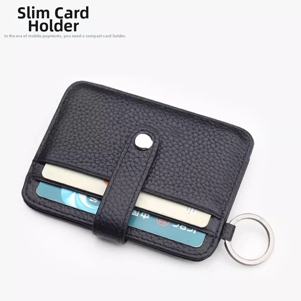 Practical Waterproof Credit Card Bag Solid Color Portable PU Coin Purse Wear-resistant Hasp Closure Mini Coin Pocket Travel