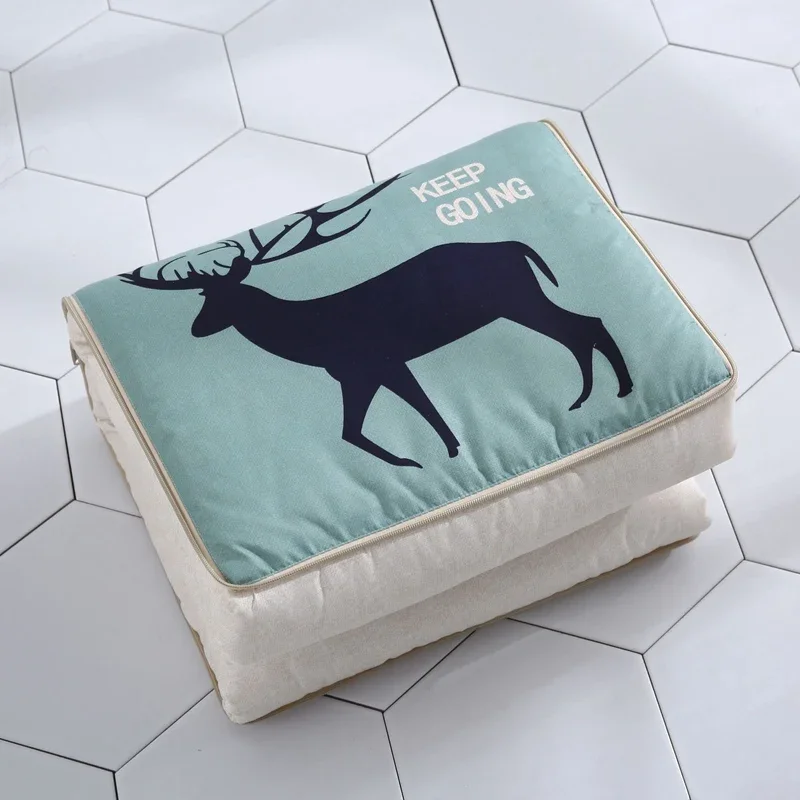 

1pc Fold Deer Cushion Cover Quilt Flamingos Decorative Eco-Friendly Green Sofa Seat Case Pillowcase Soft Bed Pillow Case Quilt
