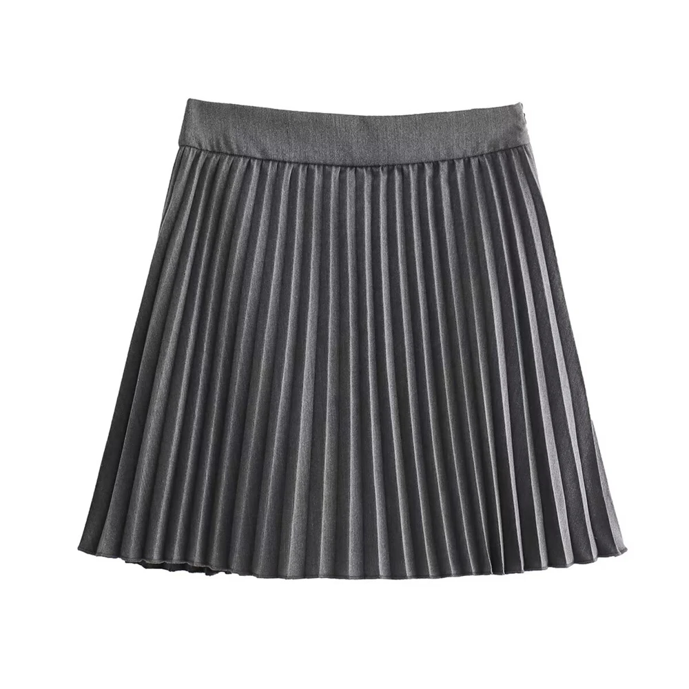 

PB&ZA women's clothing 2024 early autumn new style, simple temperament, casual style, high waist pleated skirt, short skirt