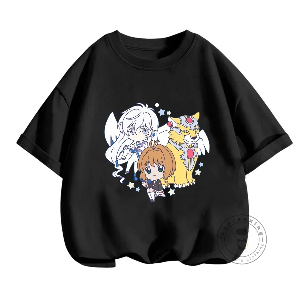 Anime Sakura Card Captor Cerberus Cartoon Kids T-Shirts Kawaii Funny Girls Clothes Baby Boys Long Sleeve T Shirt Children Tops