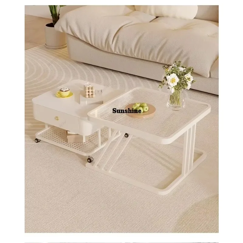 Vintage Premium Coffee Table Aesthetic Elegant Luxury Glam Side Table Creative Storage Acrylic Table Living Room Furniture  T*