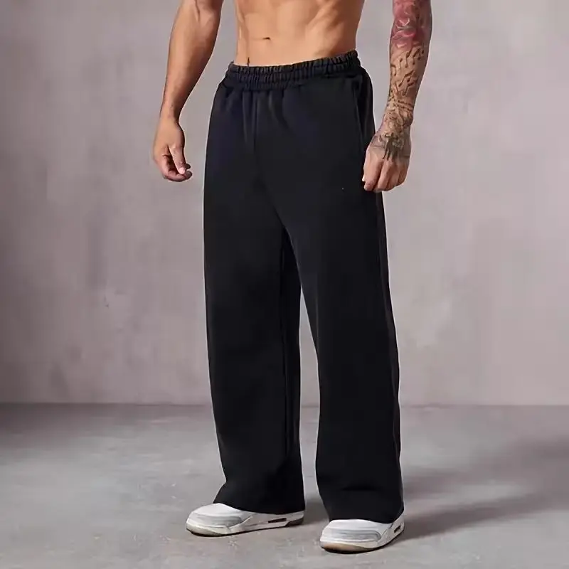 النمط الأمريكي سراويل تقليدية الرجال ربيع الخريف الصيف موضة جديدة رياضي Sweatpants فضفاض مستقيم عادية سراويل طويلة #3