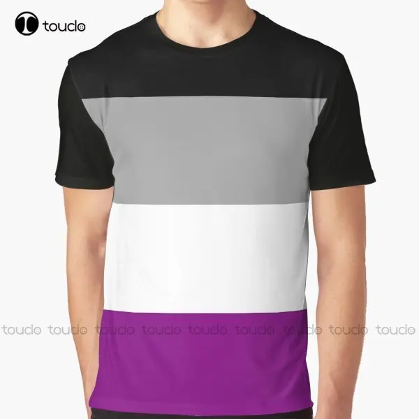 Asexual Pride Flag Lgbt Lgbtq Lgbtqia Gay Lesbian Graphic T-Shirt Custom Aldult Teen Unisex Digital Printing Tee Shirts Xs-5Xl