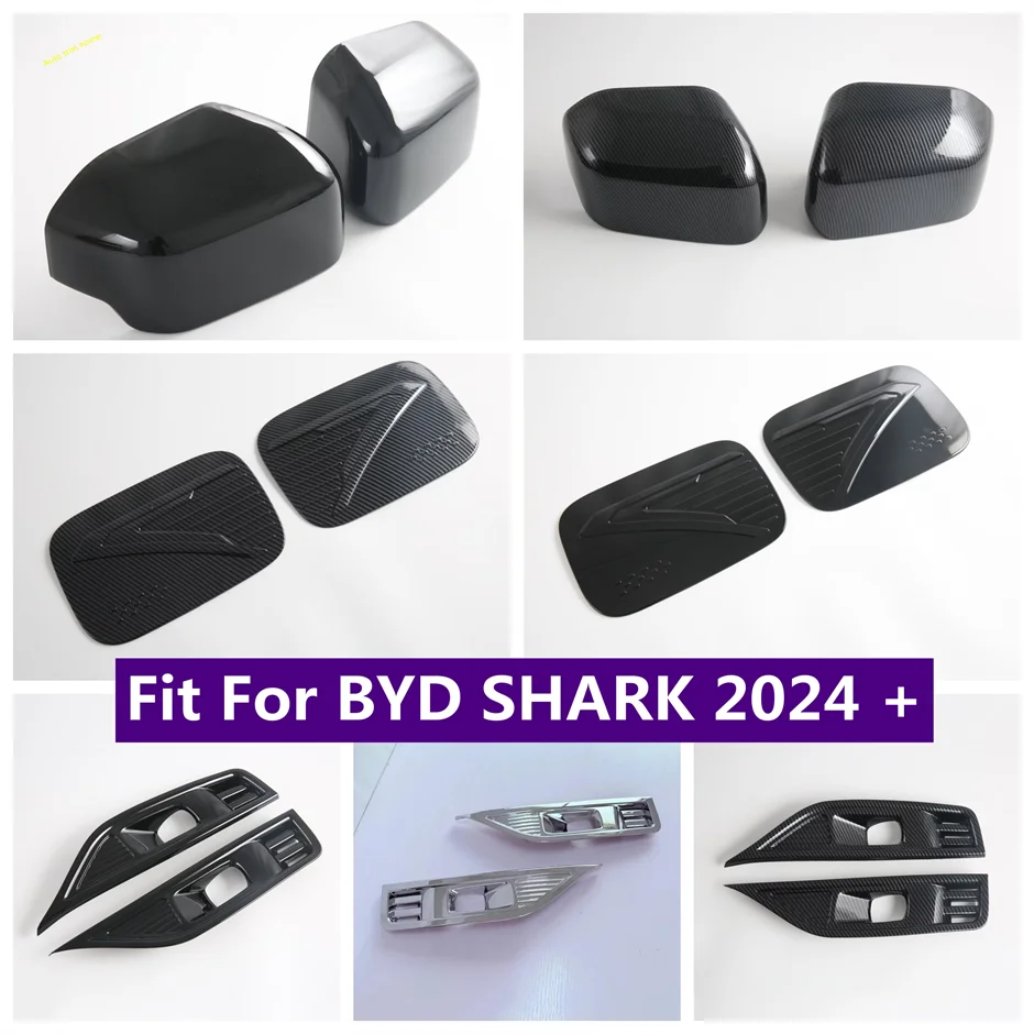 

ABS Oil Gas Tank Cap / Front Fog Lights Lamp / Rearview Mirror Cover Trim Fit For BYD SHARK 2024 2025 Car Accessories