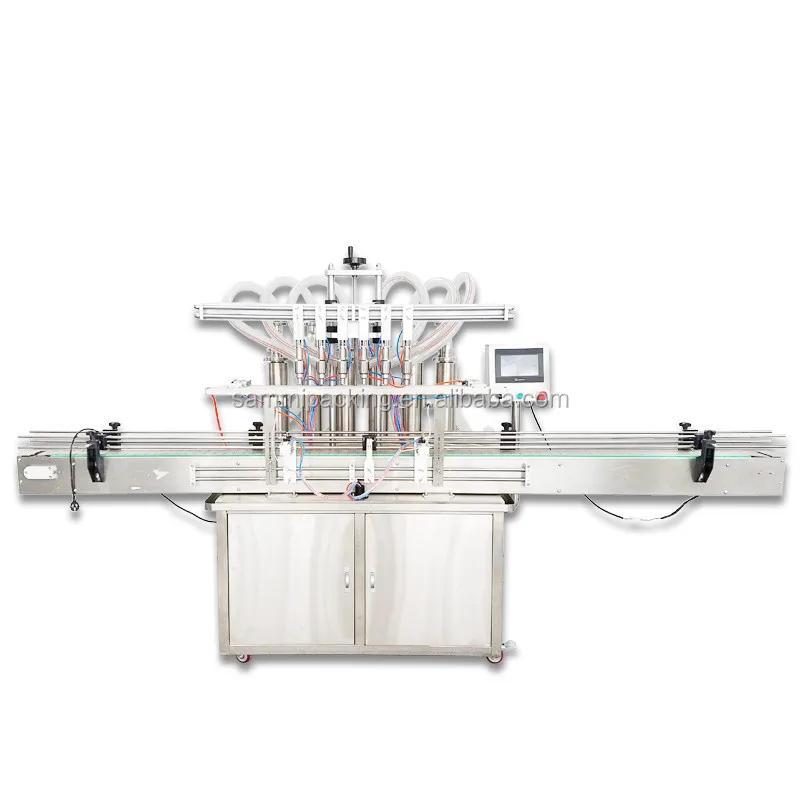 Fully Automatic Liquid Production Line Daily   Foodstuffs Pharmaceutics Feeder Capper Oil Juice Bottle Filling Machine