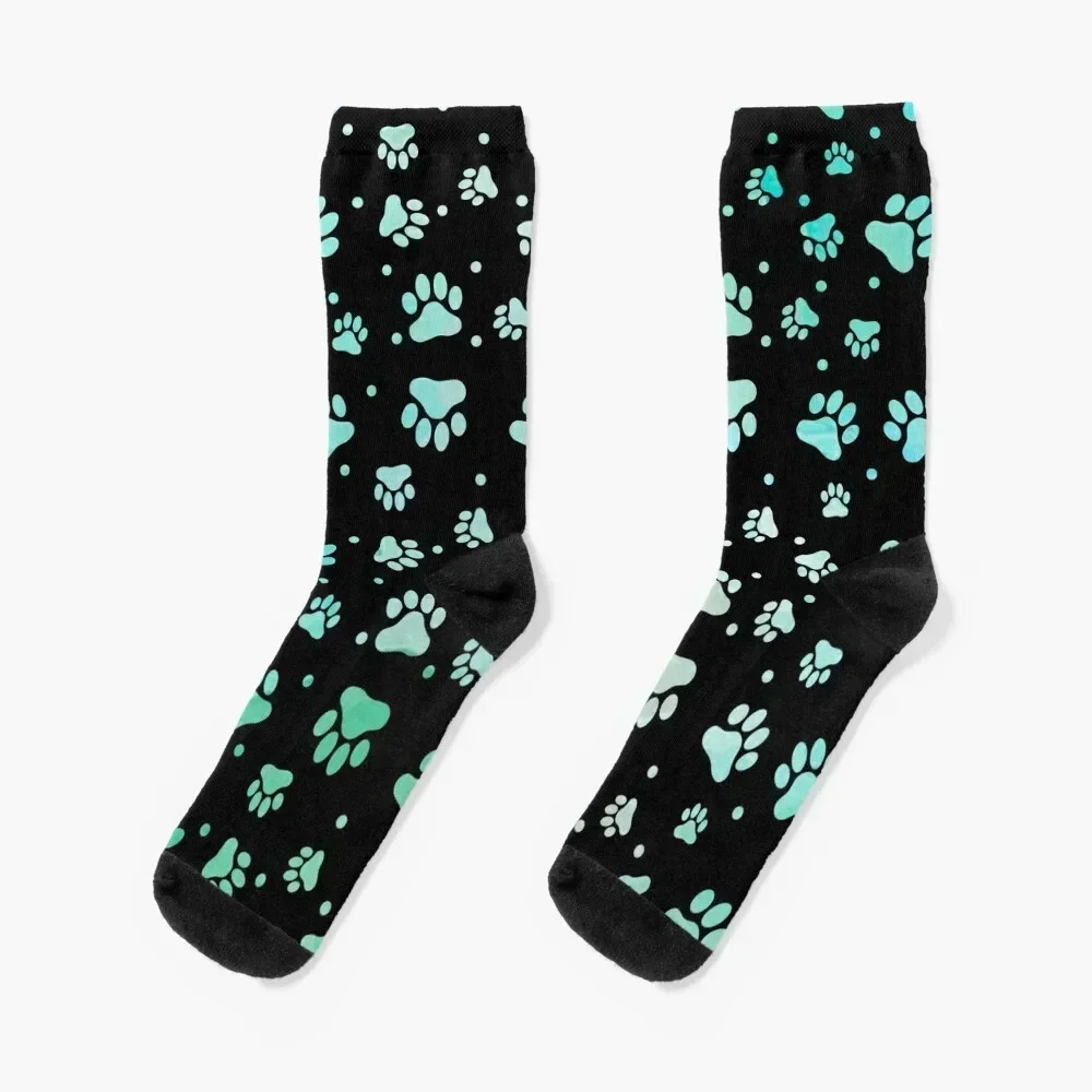 

Paw Watercolor Colorful Socks new year winter thermal man floral Socks Girl Men's