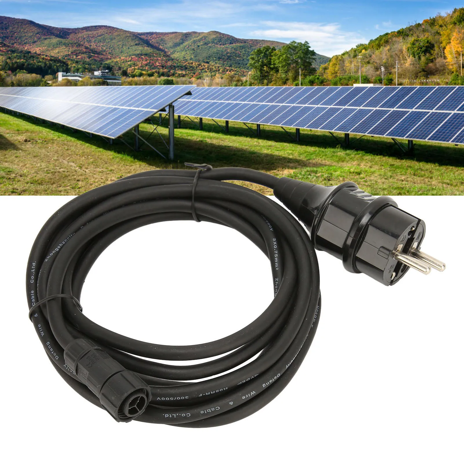 Picture 4: Power Supply Cord Cable 3 Meter Solar Energy Power Generation AC Power Cord for WVC 300 WVC 350 Solar Cable Solar Inverter Cable