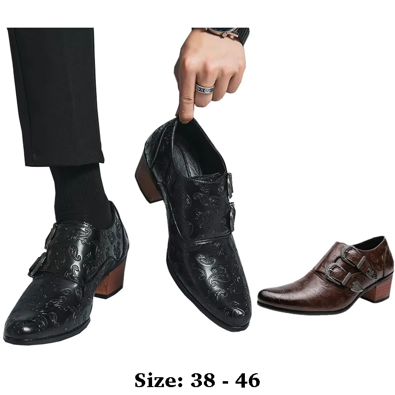 

high quality leather shoes for men low cut point toe comfortable size 45 46 new 2025 walking formal fashion shoe black brown