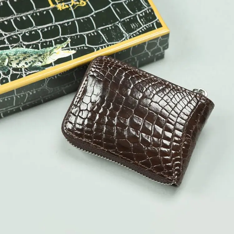 New Fashion Men's Card & ID Holders Crocodile Genuine Leather Short Organizer Wallet Boy Brand Luxury Men Card Holder Purse