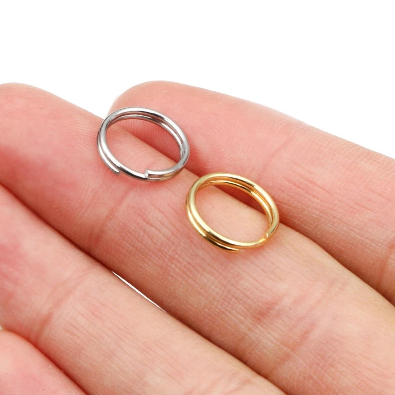 100 Stück/Lot 4-10mm Edelstahl-Spaltringe, offene Doppelschlaufen-Verbindungsringe für DIY-Bastelarbeiten und Schmuckherstellung – Detail 5