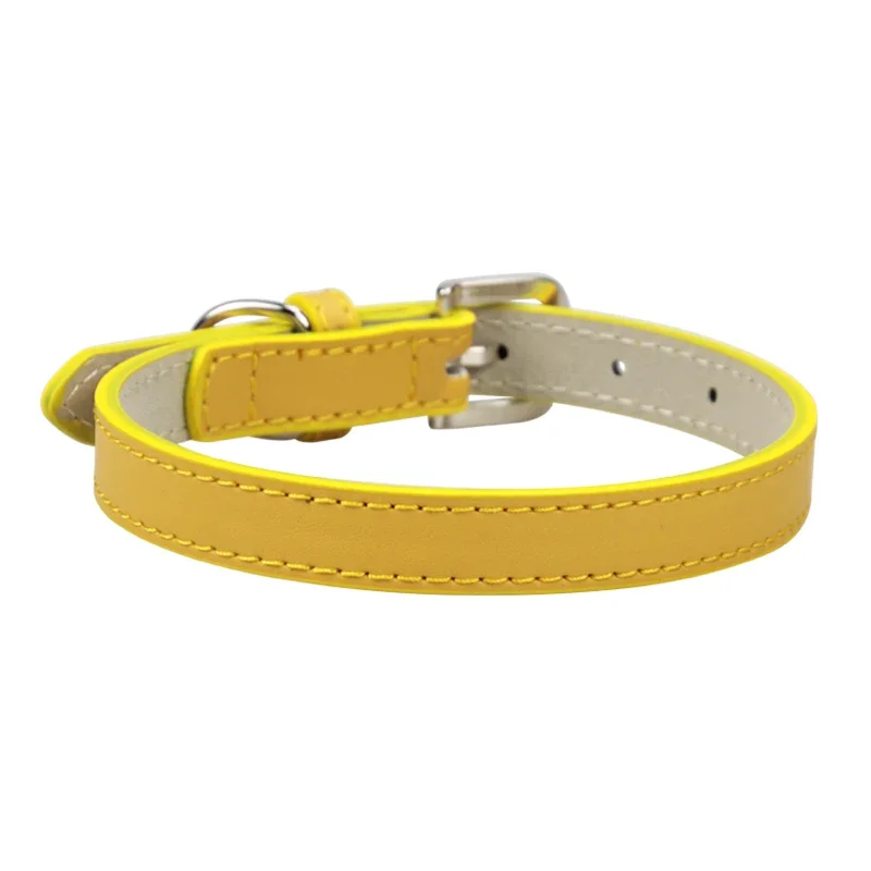 

Adjustable PU Leather Dog Collar Necklace Soft Durable Pet Puppy Collars Walking Outdoor for Small Medium Large Dogs Chihuahua