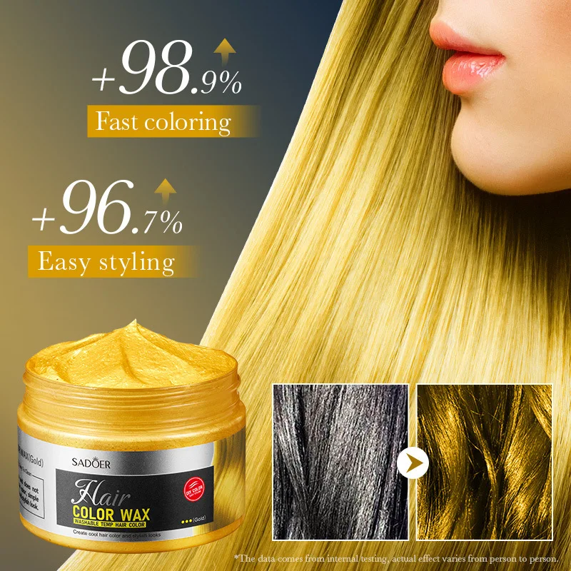 SADOER Hair Colour Wax Easy To Wash DIY Hairs Dyed Mud Long Lasting Dye for Eyebrow Beards Coloring Temporary Hair Cream view 2