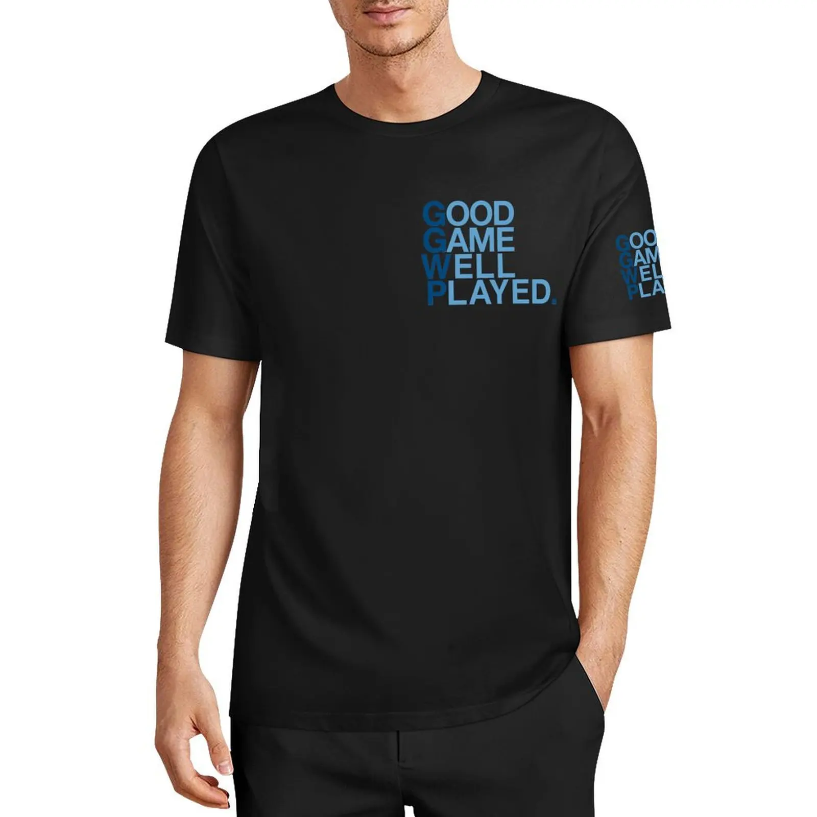 Good Game Well Played. Essential For Sale T-shirts Classic Chest and Cuff T-shirt Round Neck  Sports  Funny Novelty Aactivity Co