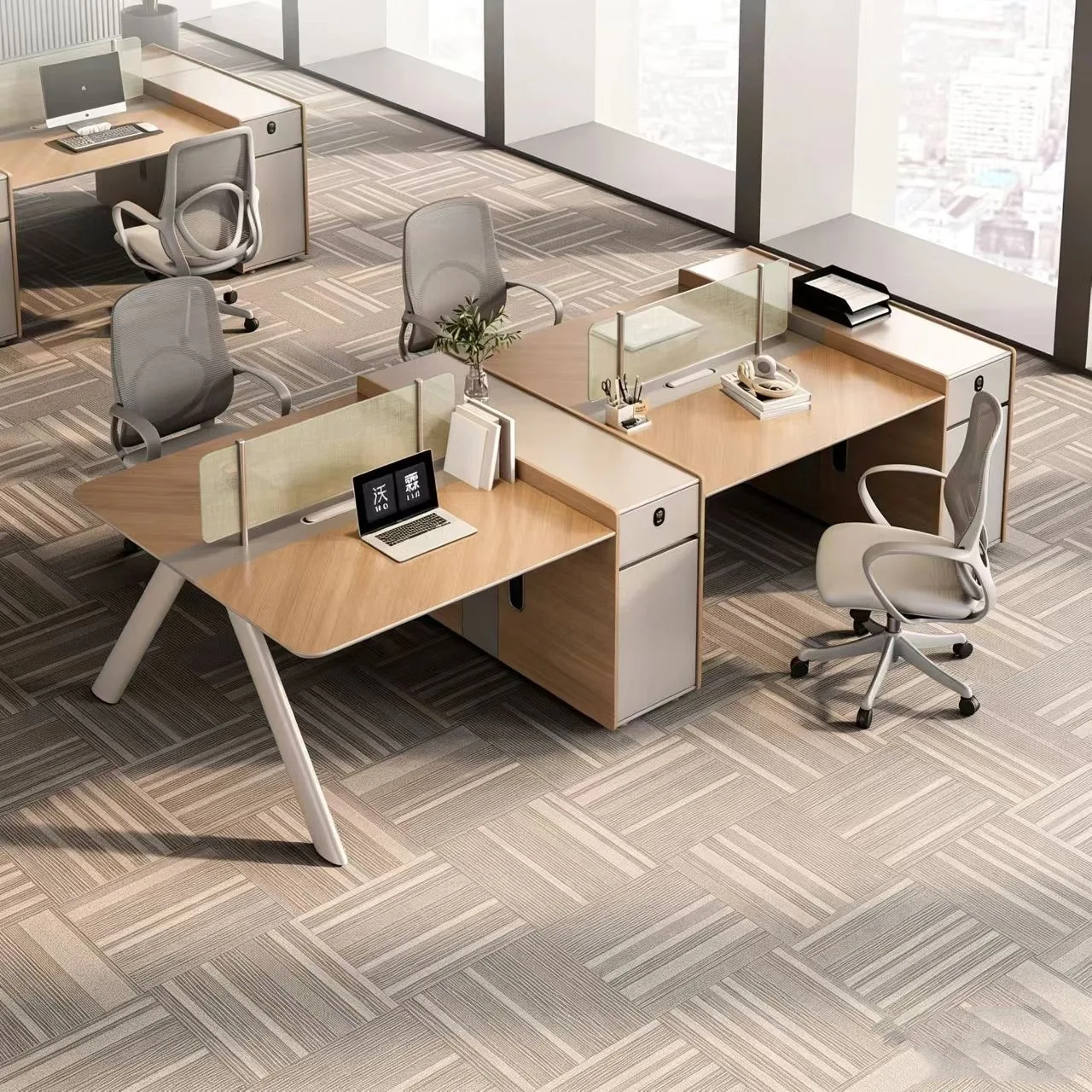 YJQ staff desk simple modern multi-person station screen card seat office computer desk