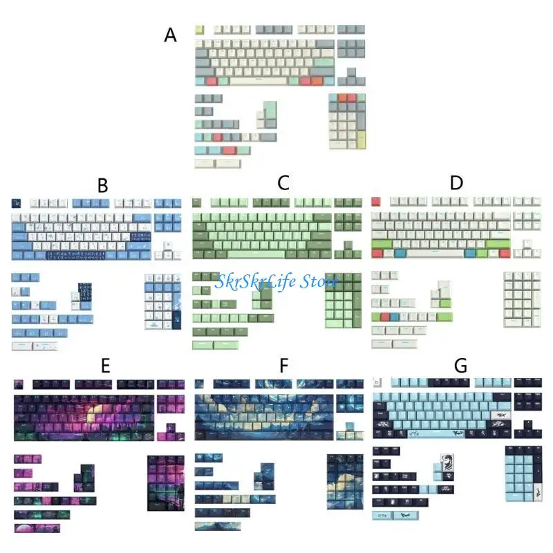 E65E Double Shot Backlit Keycaps 135PCS for Gaming Mechanical Keyboard