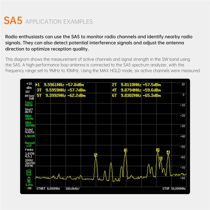 XFDZ-أحدث 4 بوصة IPS LCD SA5 محلل الطيف أنسليزر 100K-5.3Ghz مولد إشارة بطارية مدمجة 5000Mah