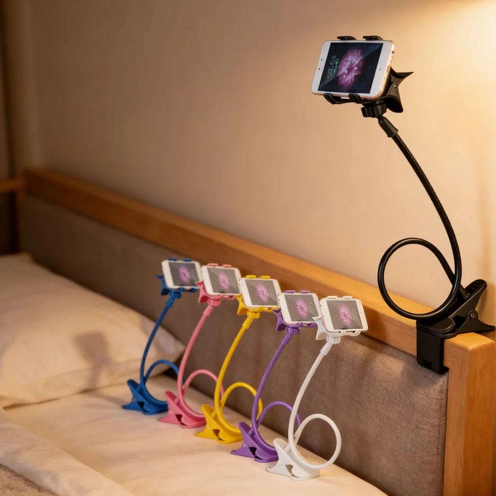 360 Universal Lazy Bracket Mobile Phone Holder Portable Flexible Bed Desktop Bracket Smartphones Table Clip Stand Base Support