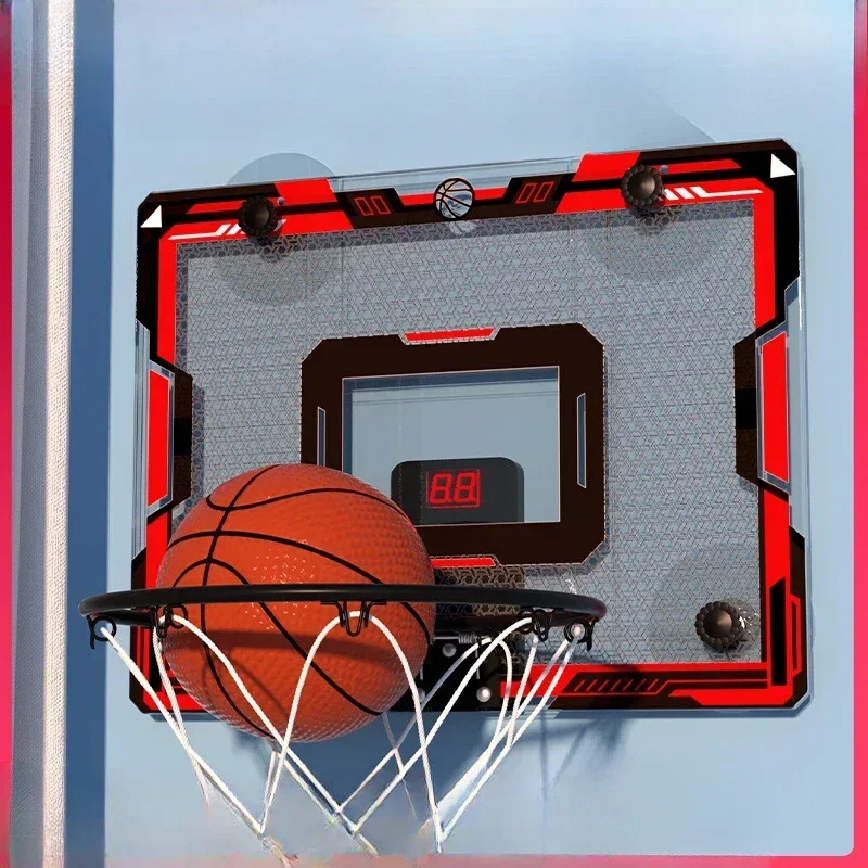 

No-punch basketball board Indoor shooting frame Children's wall-mounted adult basketball basket Household non-tempered glass ba